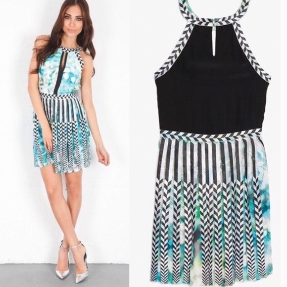 Parker Silk Geometric Watercolor Dress - Picture 2 of 5